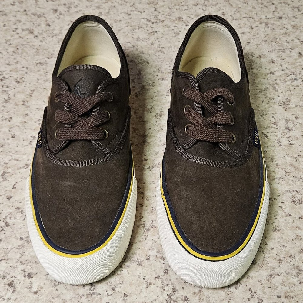 POLO RALPH LAUREN DARK BROWN SNEAKERS 8D